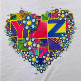 Yes Zee Girls Solid Color Crew Neck T-Shirt With Print White