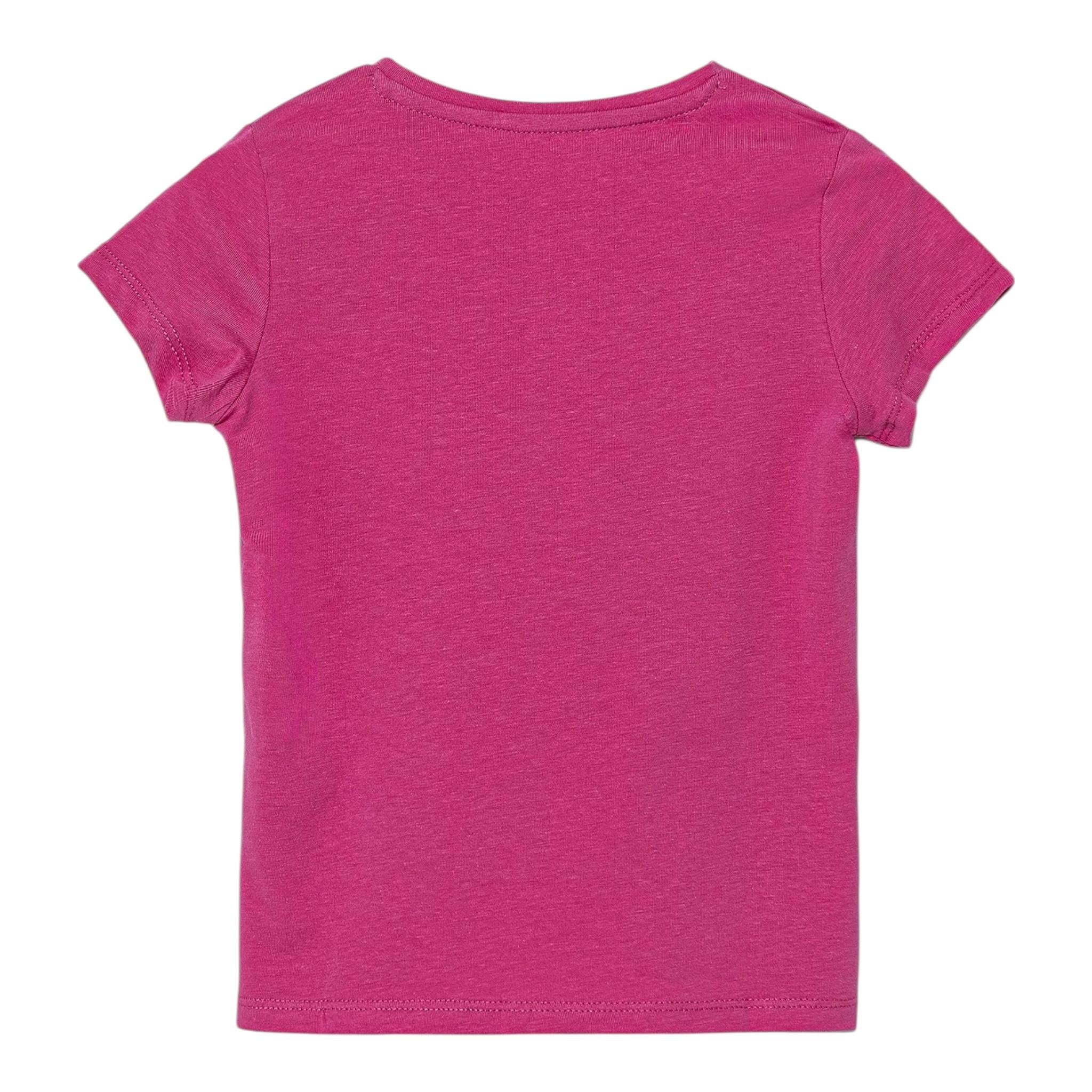 Guess T-Shirt Girocollo Tinta Unita con Stampa per Neonata K5GI08K6YW4 MAGENTA GUESS 