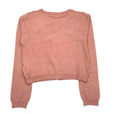 Alice Pi Pink Openwork Solid Color Cardigan for Girls