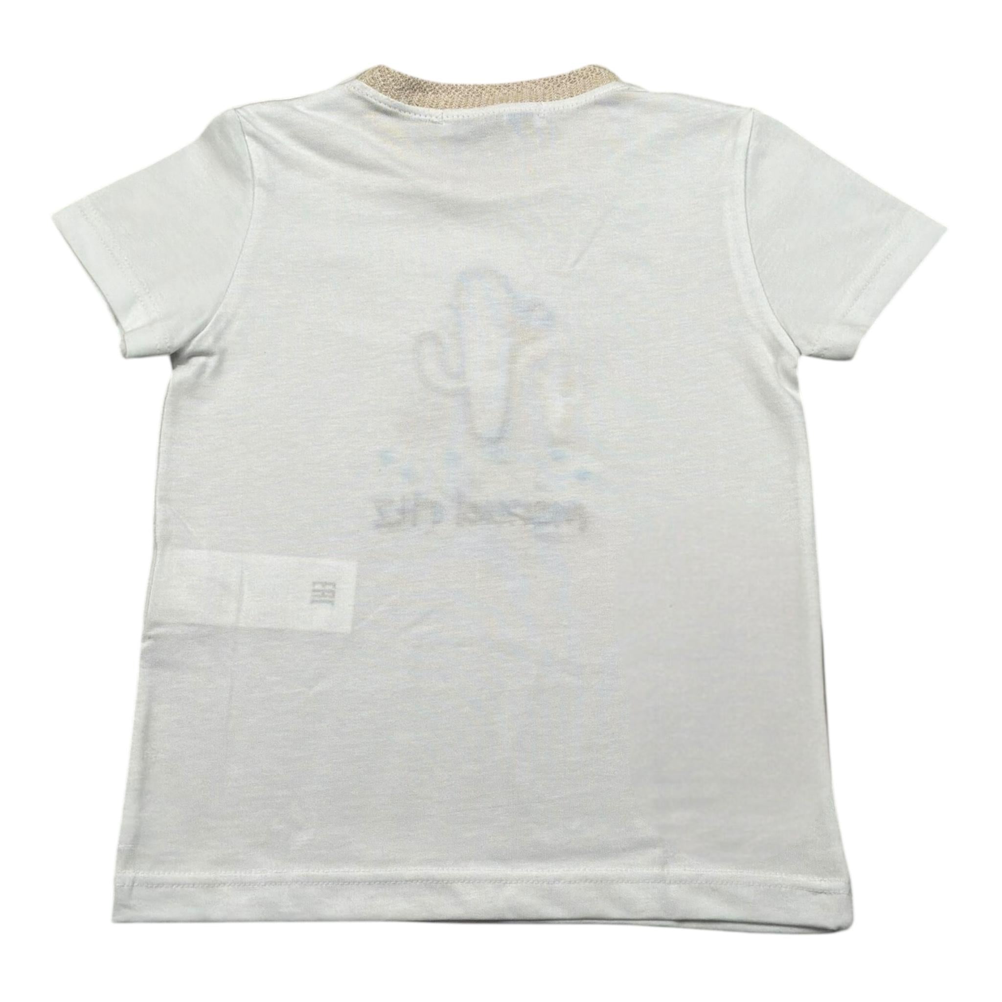 Manuel Ritz T-Shirt Girocollo Tinta Unita con Ricamo per Bambino MR3117X BIANCO MANUEL RITZ 