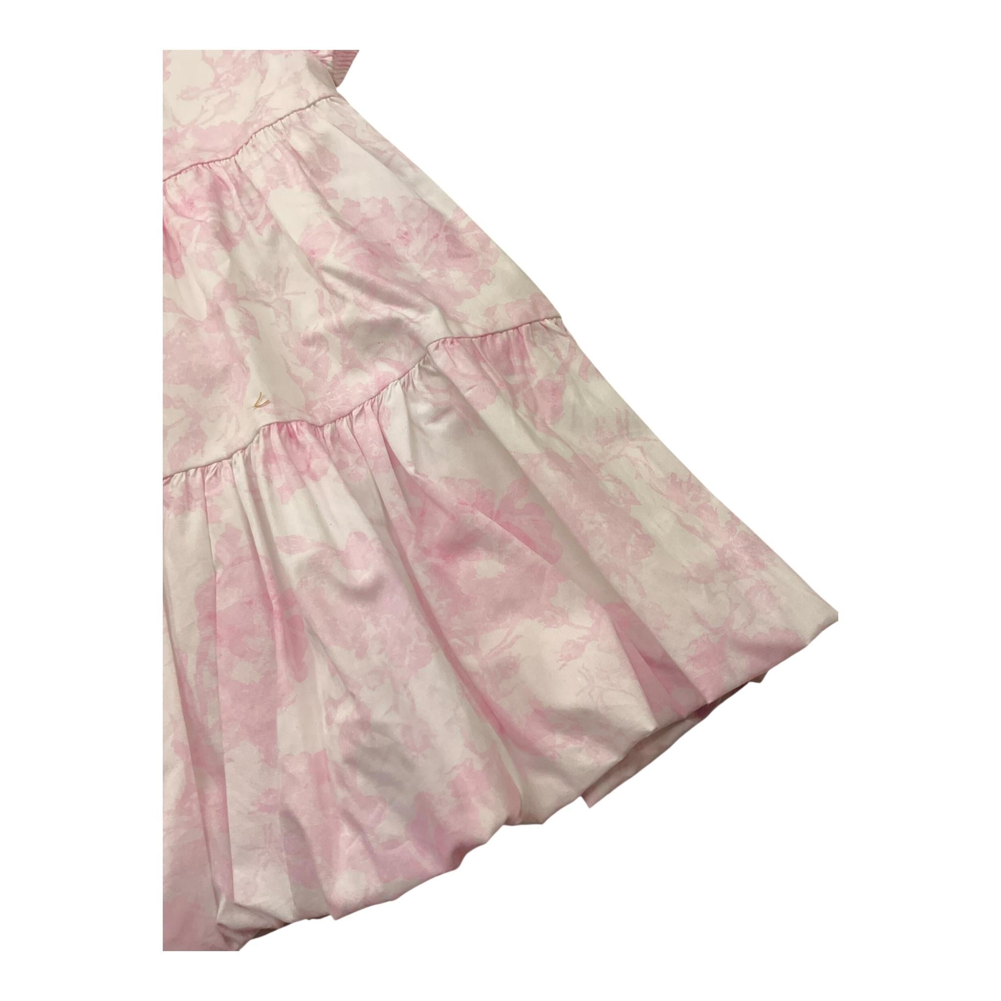 M+E' Abito Tinta Unita con Fantasia Fiori per Neonata UE1775 BIANCO M+E' 