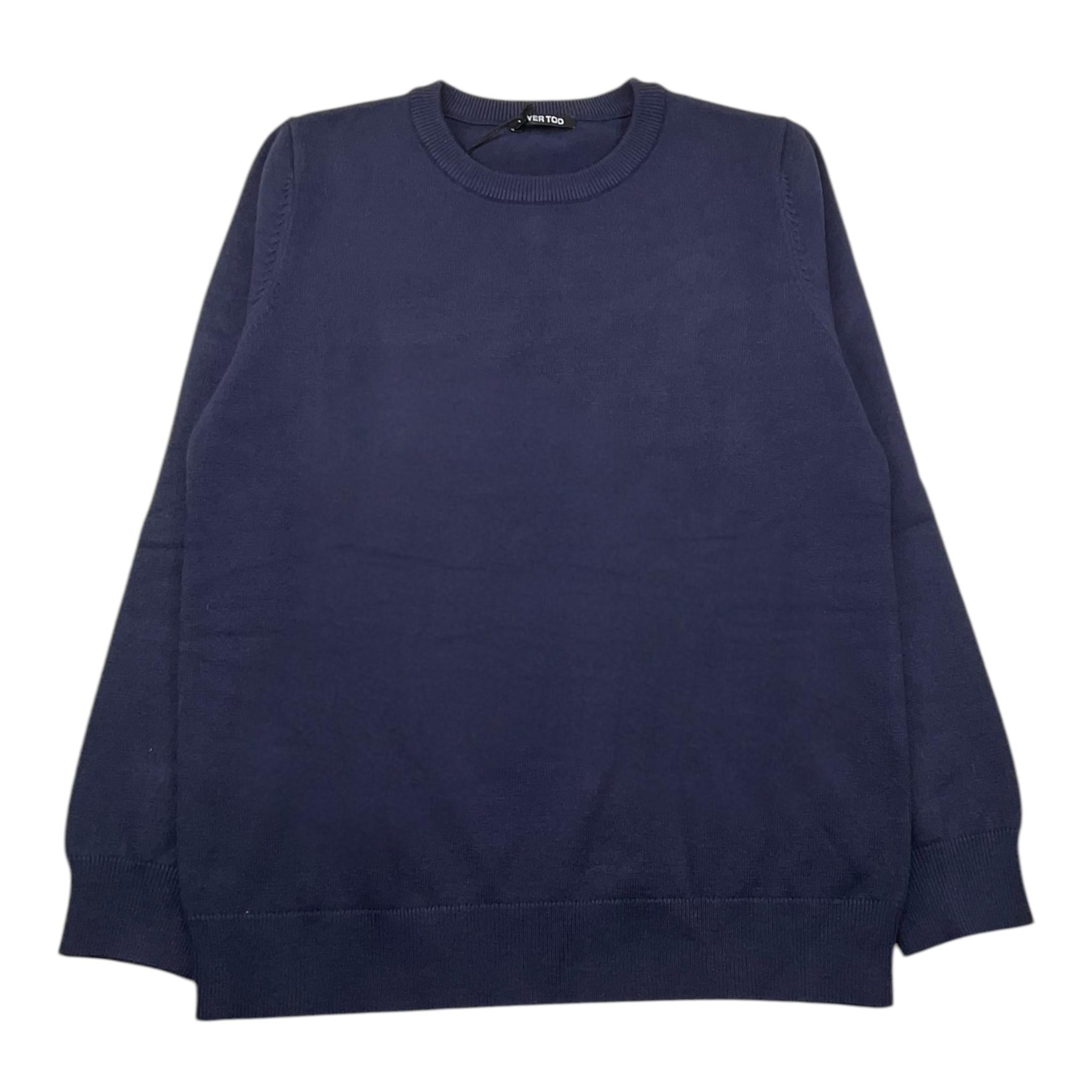 NEVER TOO maglia girocollo tinta unita Blu per Bambino NT1788R BLU NEVER TOO 