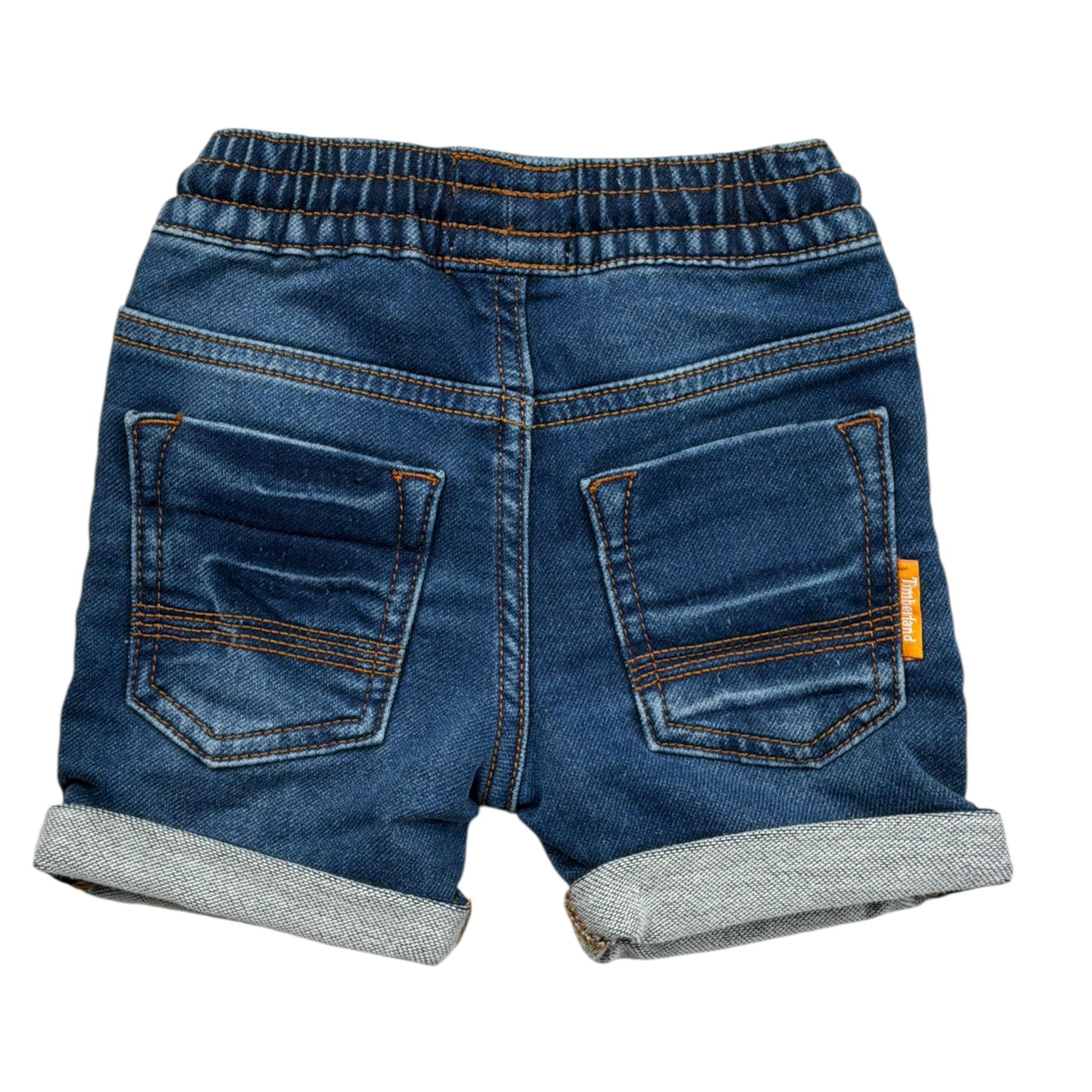 Timberland Bermuda In Denim tinta unita con Elastico In Vita Blu per Neonato T04A43 BLU TIMBERLAND 