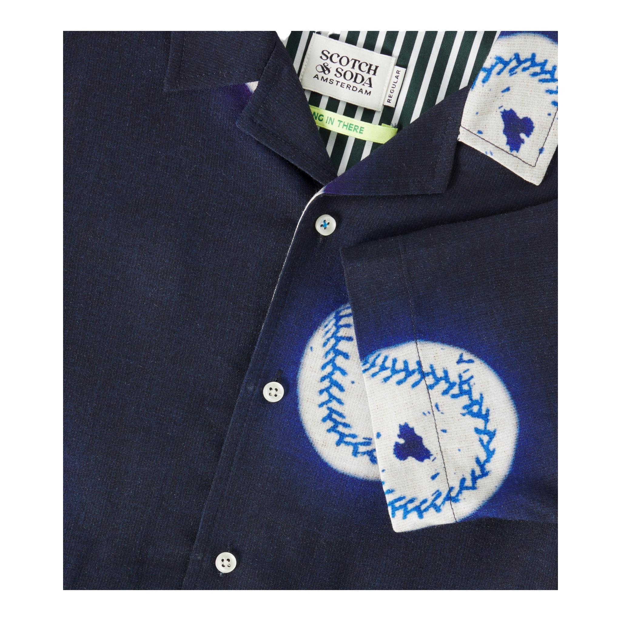 Scotch & Shrunk Camicia Mezza Manica Tinta Unita con Stampa per Bambino 179465 BLU SCOTCH & SHRUNK 