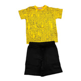 Cesare Paciotti 2 Piece Set T-Shirt-Bermuda Two-Tone Yellow/Black For Newborn