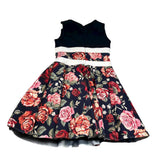 Monnalisa Abito Cerimonia Giromanica con Fantasia per Bambina 718907 BLU MONNALISA 