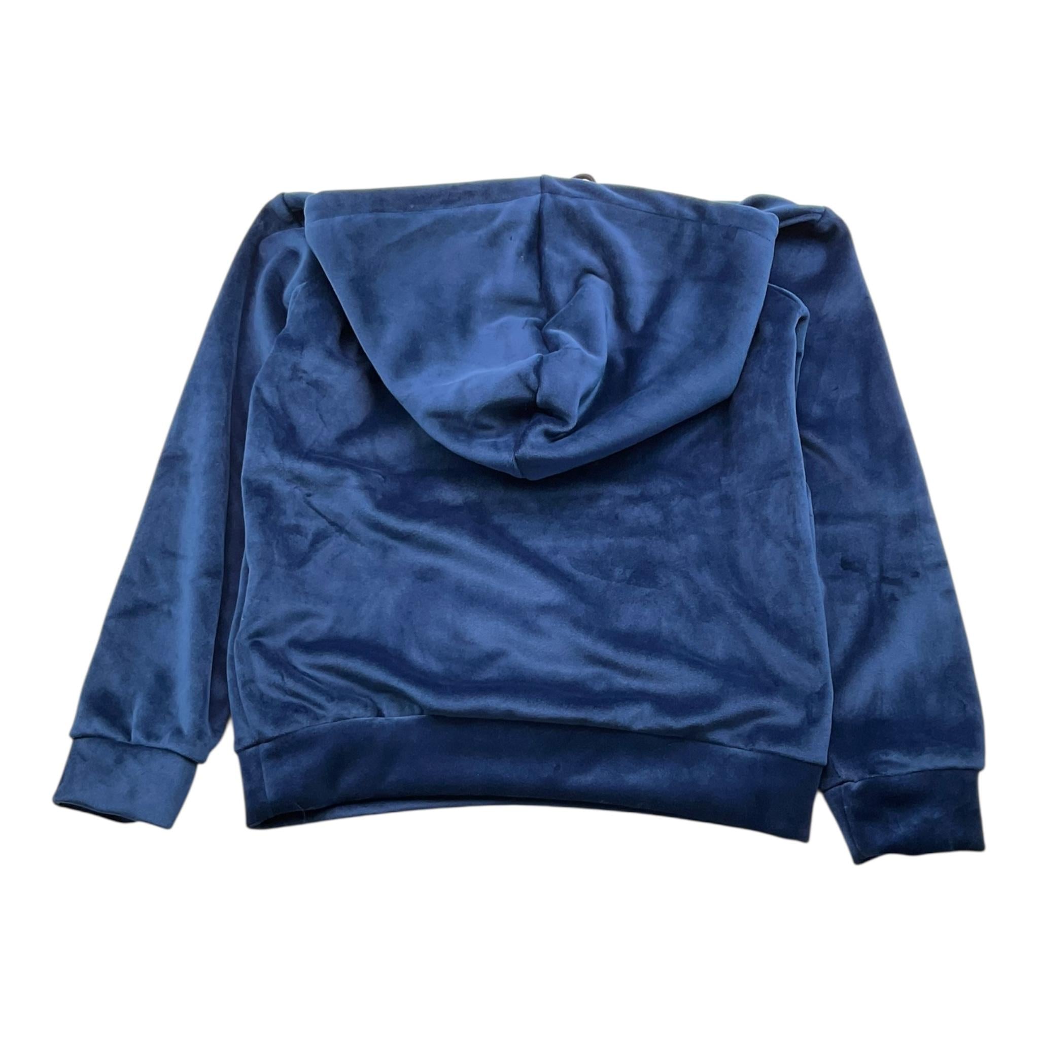 NEVER TOO felpa tinta unita in velluto con cappuccio Blu per Bambino NT2087R BLU NEVER TOO 