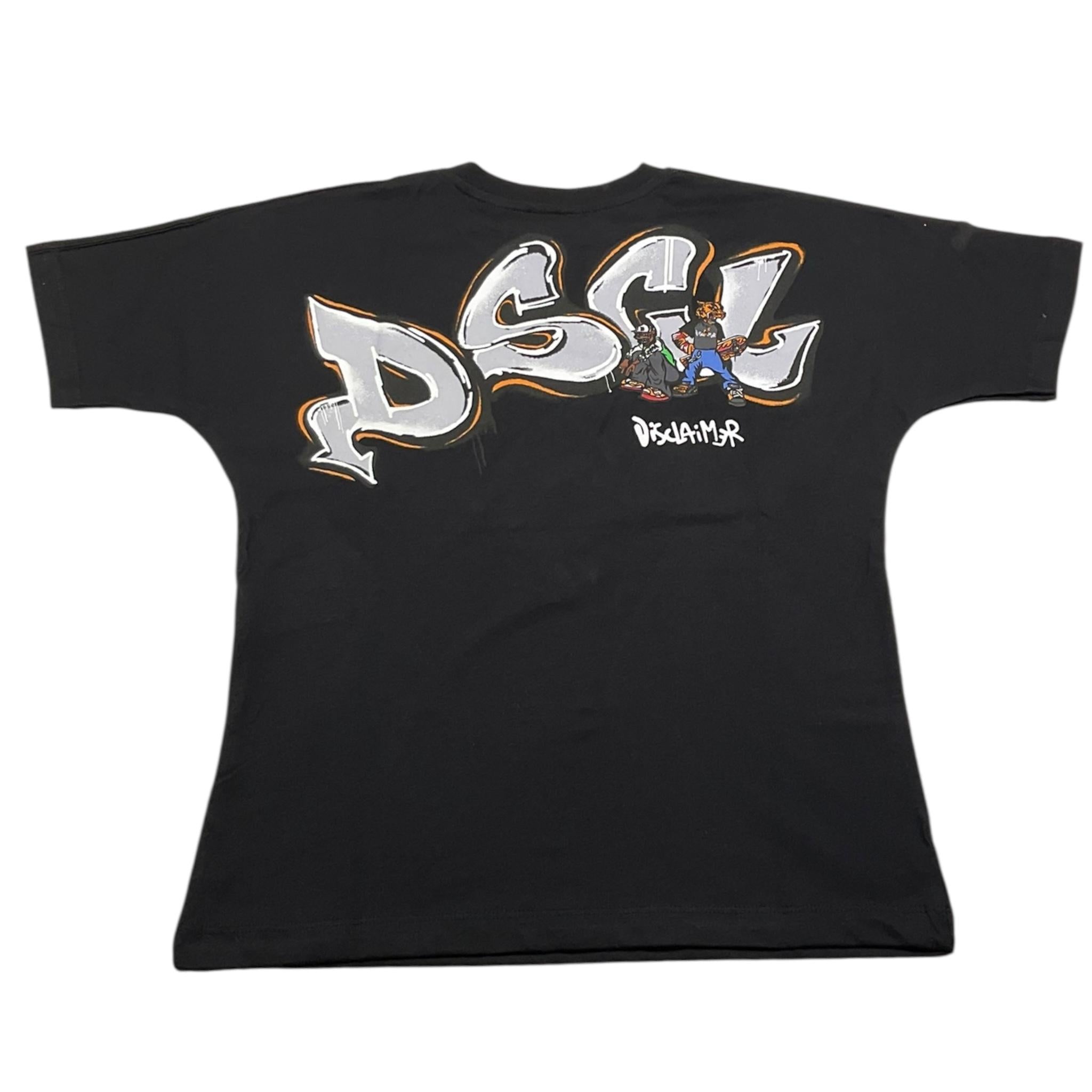 DISCLAIMER t-shirt girocollo tinta unita con logo Nero per Bambino 24IDK58217 NERO DISCLAIMER 