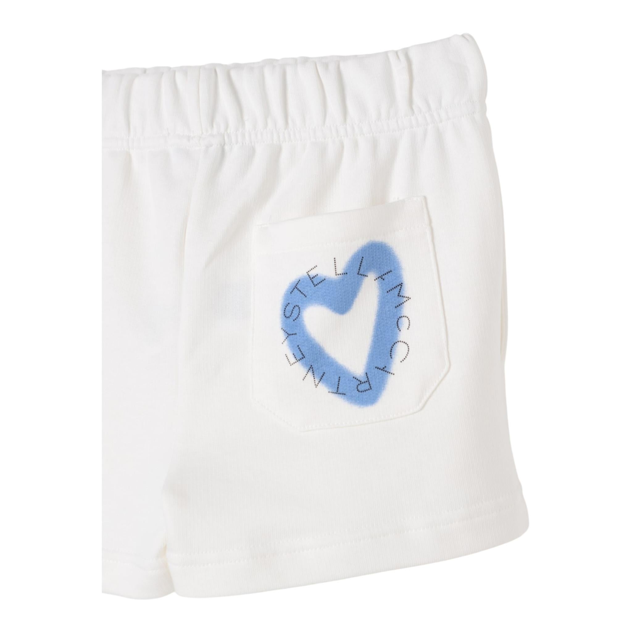 Stella Mccartney Short Tinta Unita con Stampa per Neonata TW6D99 BIANCO STELLA McCARTNEY 