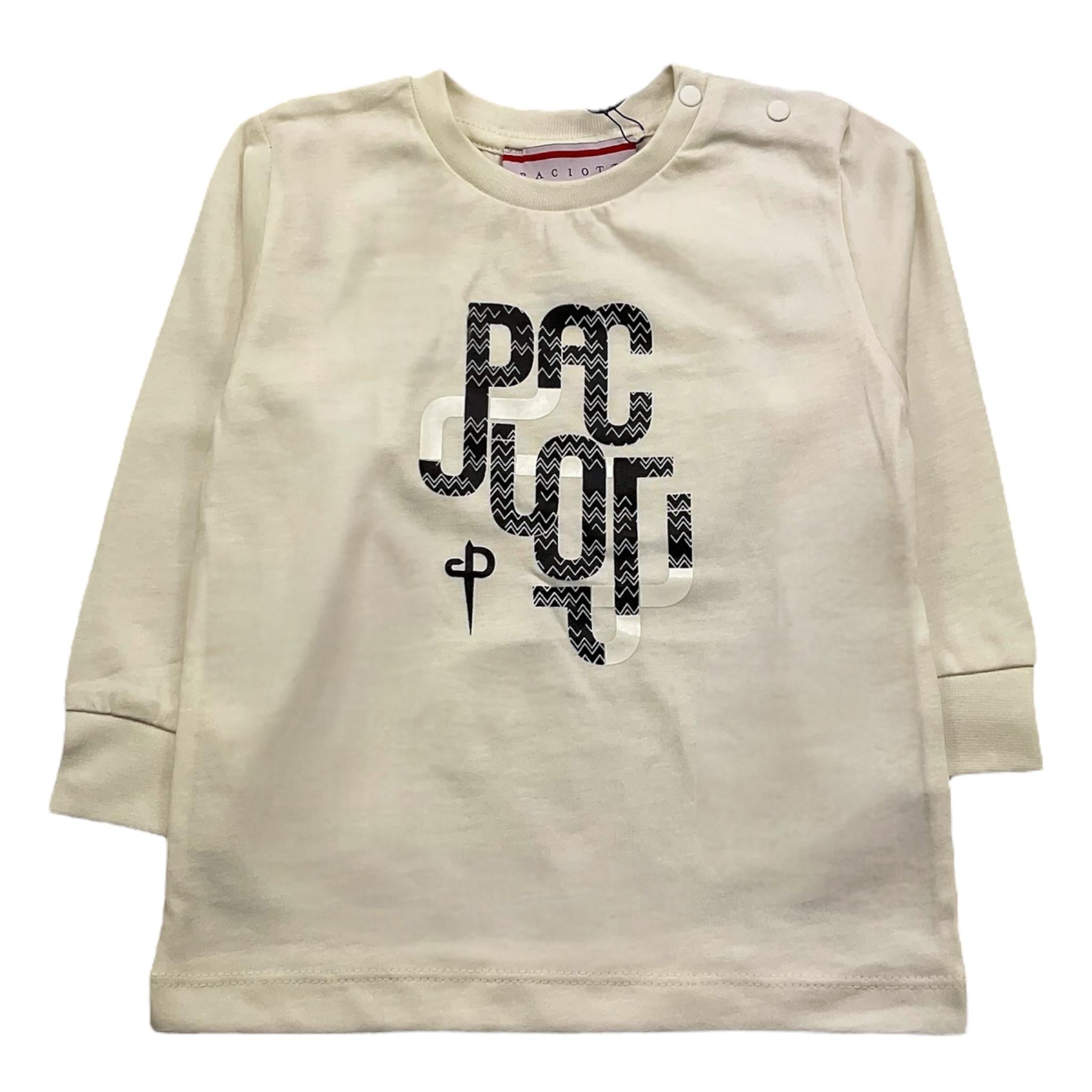 CESARE PACIOTTI shirt girocollo tinta unita con stampa Panna per Neonato TSP5352BXX PANNA CESARE PACIOTTI 