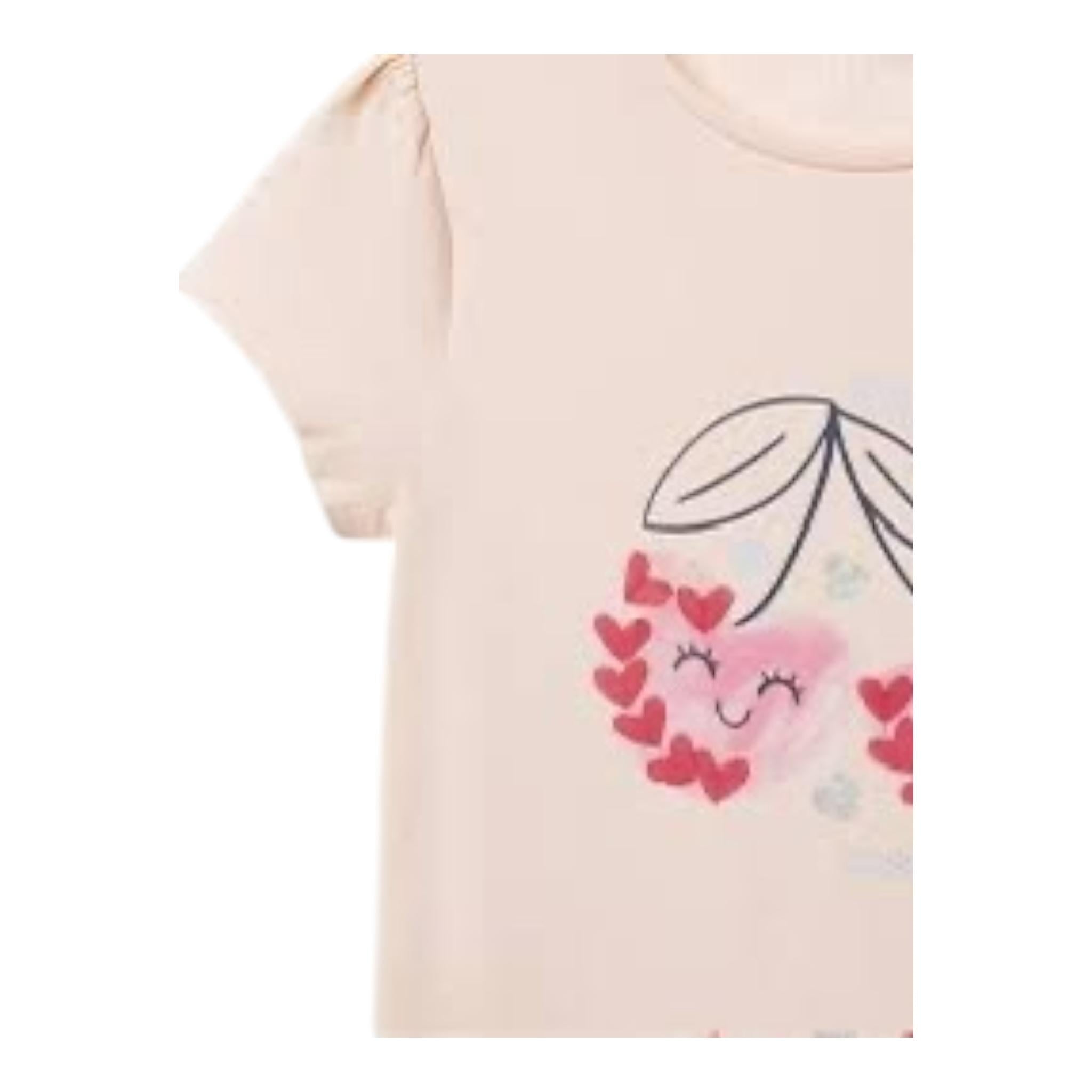 Guess T-Shirt Girocollo Tinta Unita con Stampa per Neonata K5GI03K6YW4 ROSA GUESS 