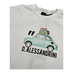 Daniele Alessandrini T-Shirt Girocollo Tinta Unita con Stampa per Neonato 1296M00237X BIANCO DANIELE ALESSANDRINI 