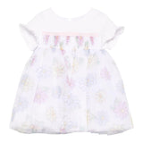 Monnalisa Abito Mezza Manica con Gonna Tulle per Neonata 31E906 BIANCO MONNALISA 