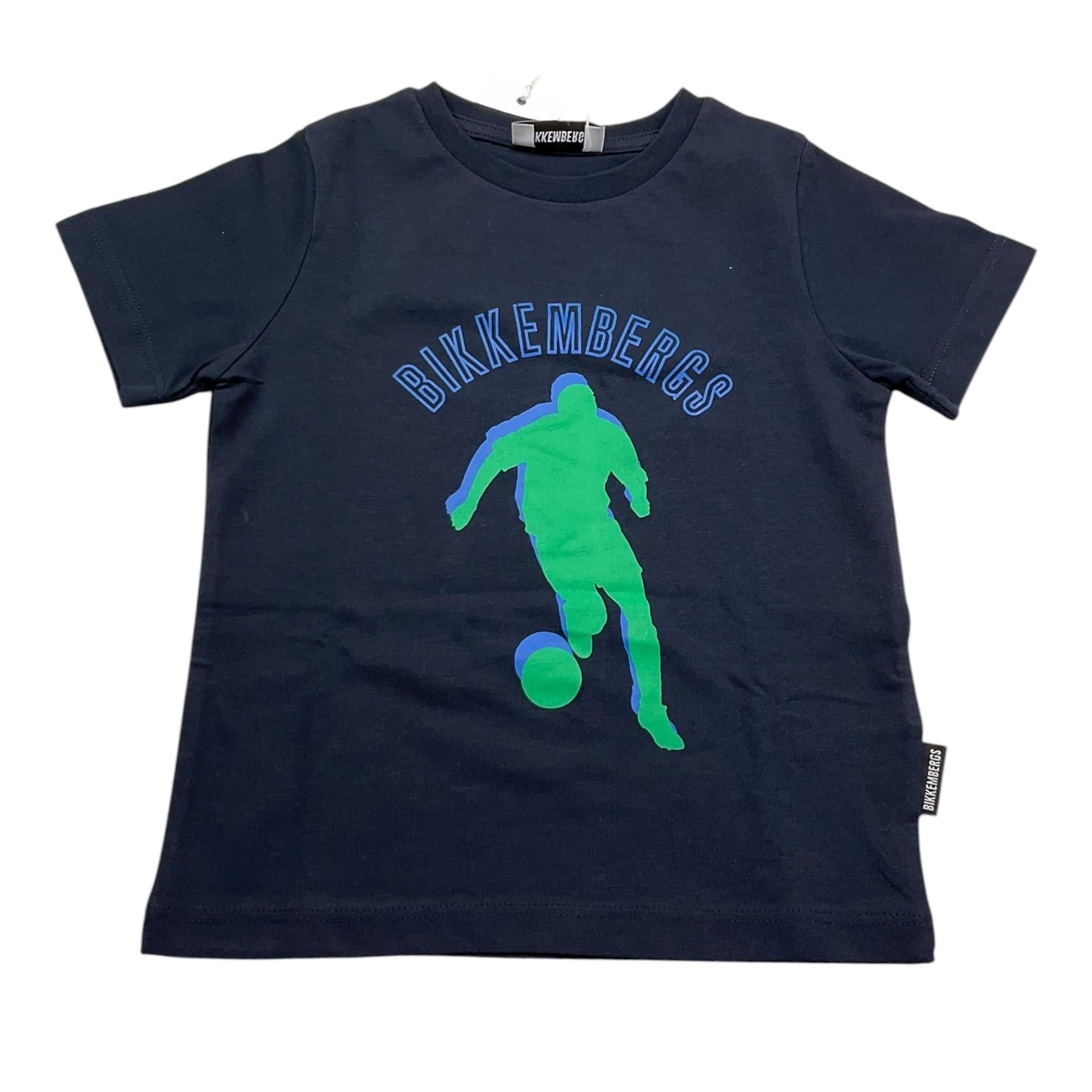 Bikkembergs T-Shirt Girocollo Tinta Unita con Logo per Neonato BK1805 BLU BiKKEMBERGS 