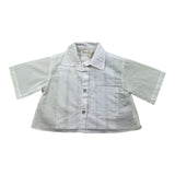 Zhoe &amp; Tobiah Solid Color Crop Top With Buttons White For Baby Girl