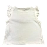 Please Canotta Tinta Unita con Cuore In Tulle Bianco per Neonata