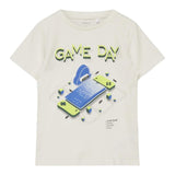 Name.It Solid Color Crew Neck T-Shirt With Cream Print For Boys