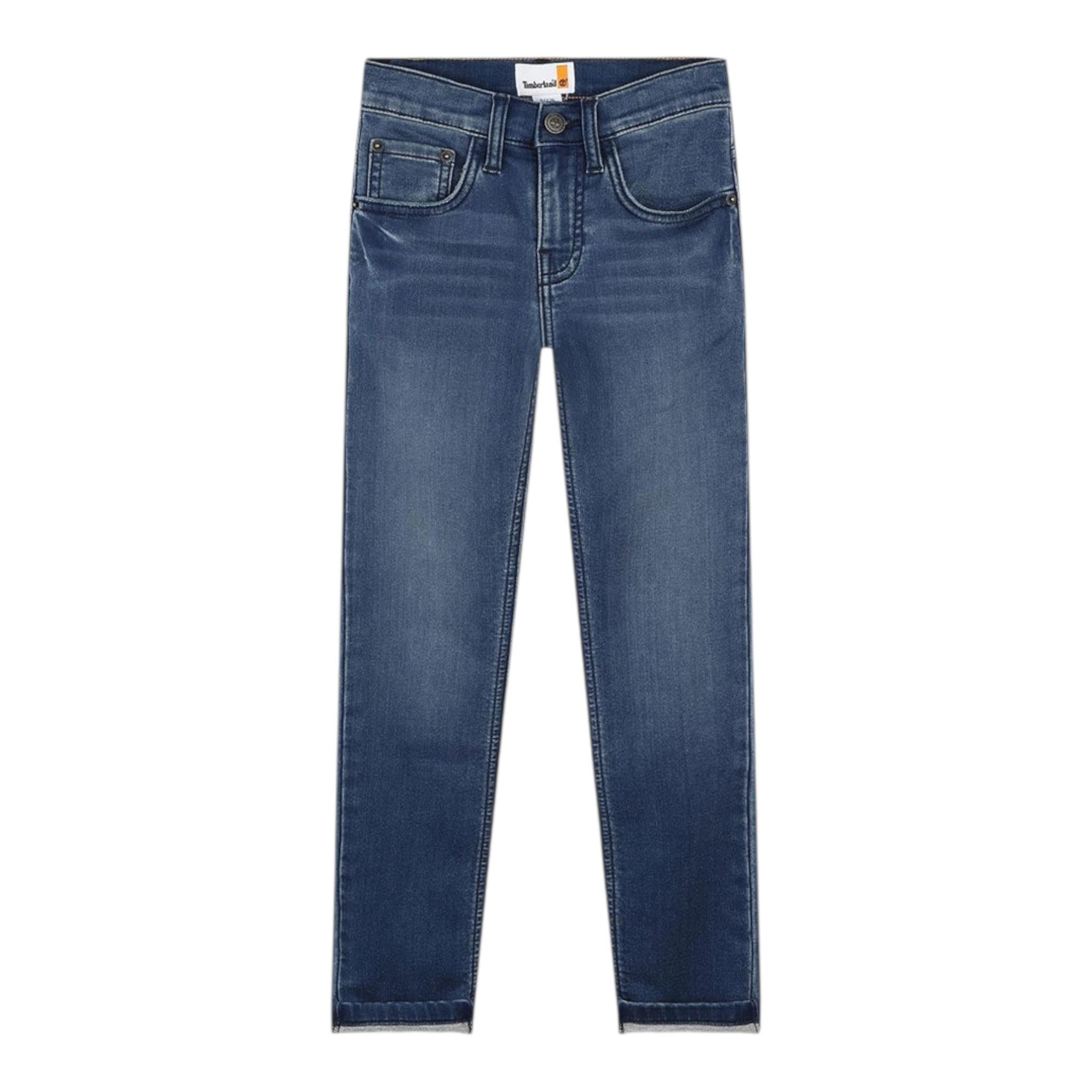 Timberland Jeans Tinta Unita con 5 Tasche per Bambino T60479 BLU TIMBERLAND 