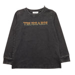 TRUSSARDI shirt girocollo tinta unita con stampa in contrasto Nero per Bambino TBA25114TS NERO TRUSSARDI 