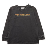 TRUSSARDI shirt girocollo tinta unita con stampa in contrasto Nero per Bambino TBA25114TS NERO TRUSSARDI 