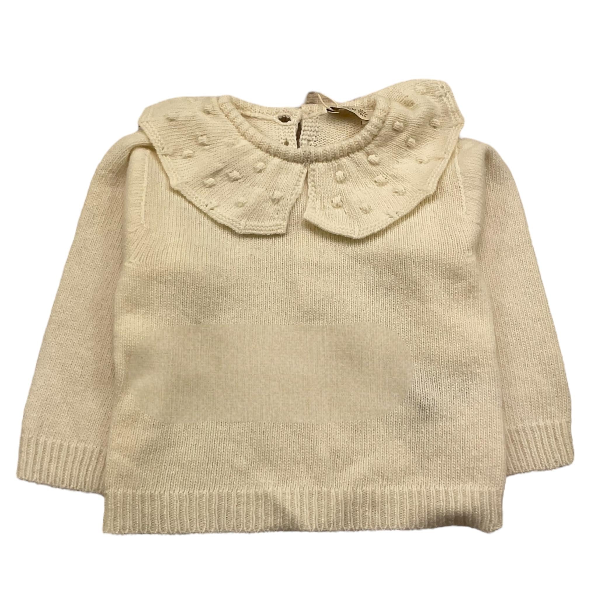 WEDOBLE maglia girocollo tinta unita con ricami Panna per Neonata I2407301 PANNA WEDOBLE 