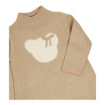 LIU JO abito tinta unita mezzo collo con stampa Sabbia per Bambina KF4071MA07E SABBIA LIU JO 