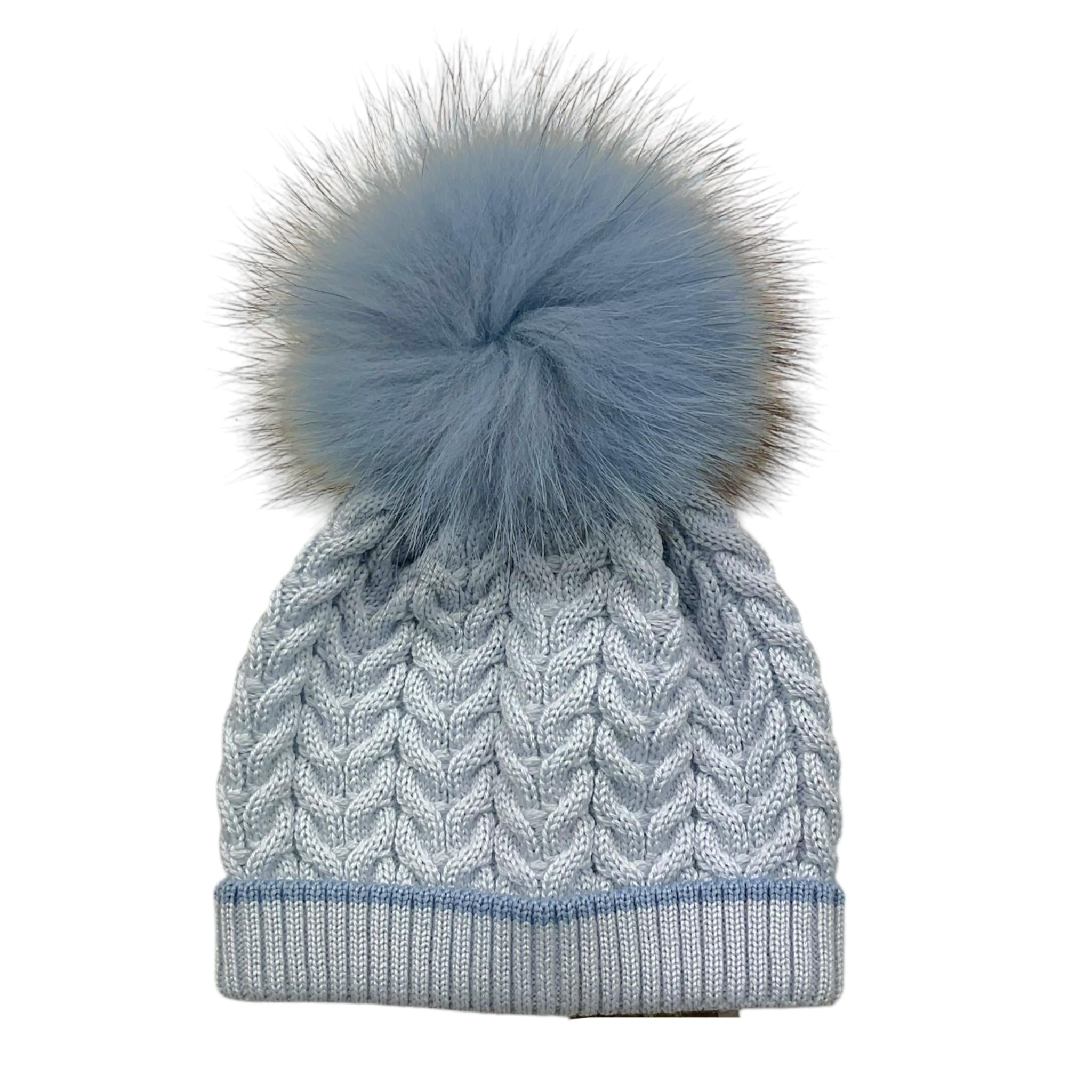 MARLU' cappello tinta unita con pon pon Azzurro per Neonato IB5971 AZZURRO MARLU' 