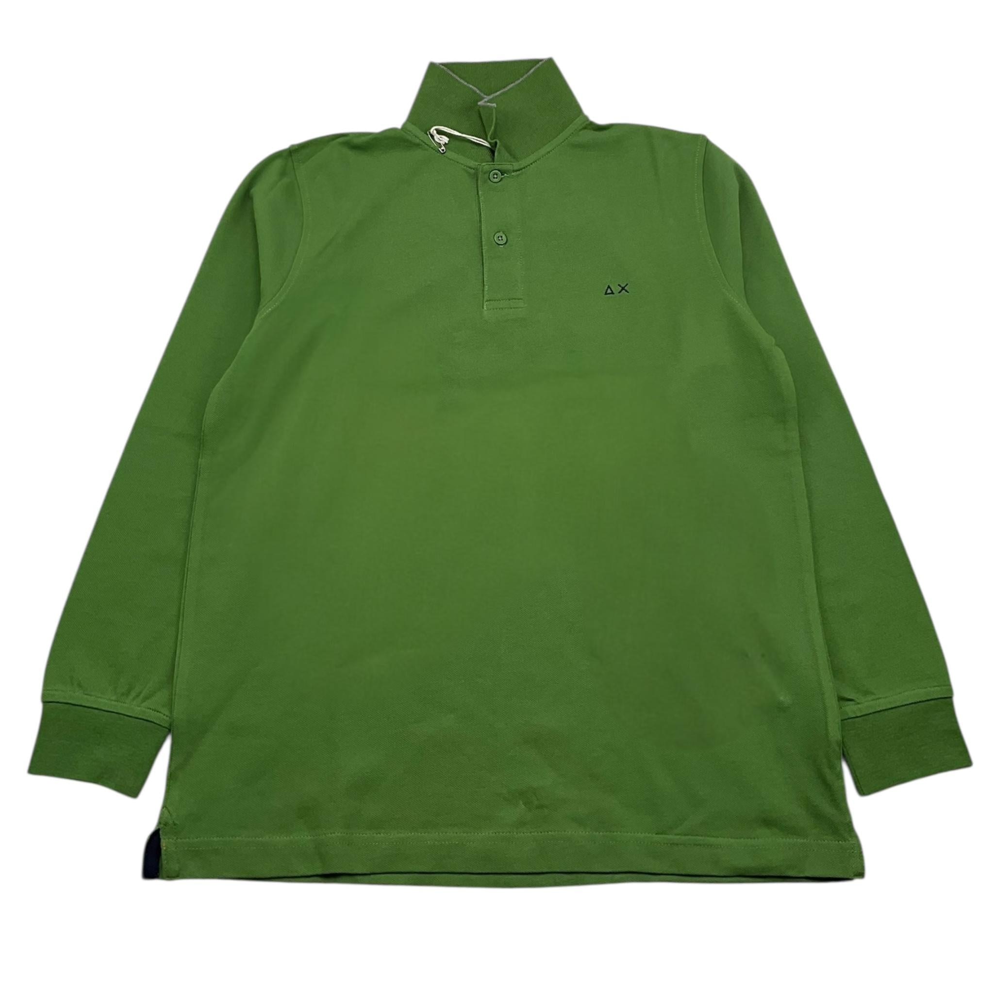 SUN68 polo manica lunga tinta unita Verde per Bambino A29303 VERDE SUN68 
