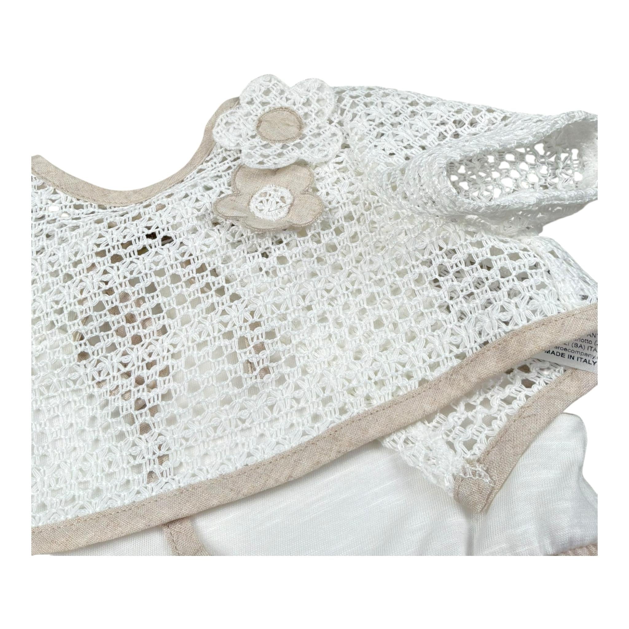 Lalalu' Set Abito-Coprispalle Bicolore per Neonata VTL0011P BIANCO/BEIGE LALALU' 