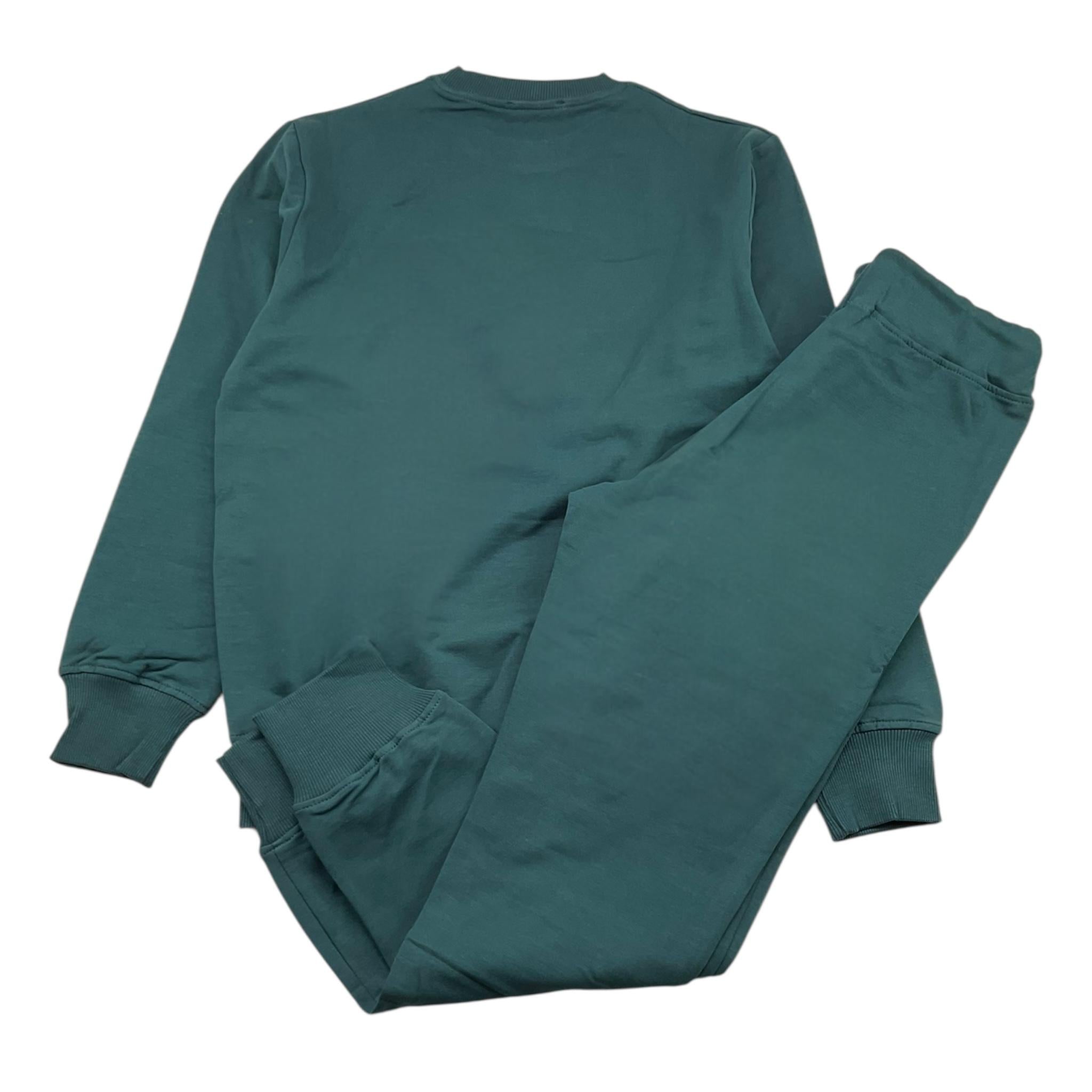 ZU+ELEMENTS completo 2pz felpa-pantalone tinta unita Verde per Bambino ZU1718 VERDE ZU+ELEMENTS 