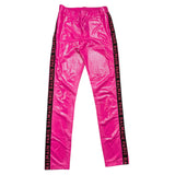 Monnalisa Solid Color Leggings With Logo Profiles Fuchsia For Girls