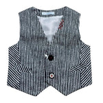 Manuel & Frank Gilet Bicolore con Fantasia A Righe per Neonato MF5119I BIANCO/BLU MANUEL & FRANK 