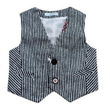 Manuel & Frank Gilet Bicolore con Fantasia A Righe per Neonato MF5119I BIANCO/BLU MANUEL & FRANK 