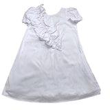 Monnalisa Solid Color Dress Half Sleeve With Ruffles White For Girls