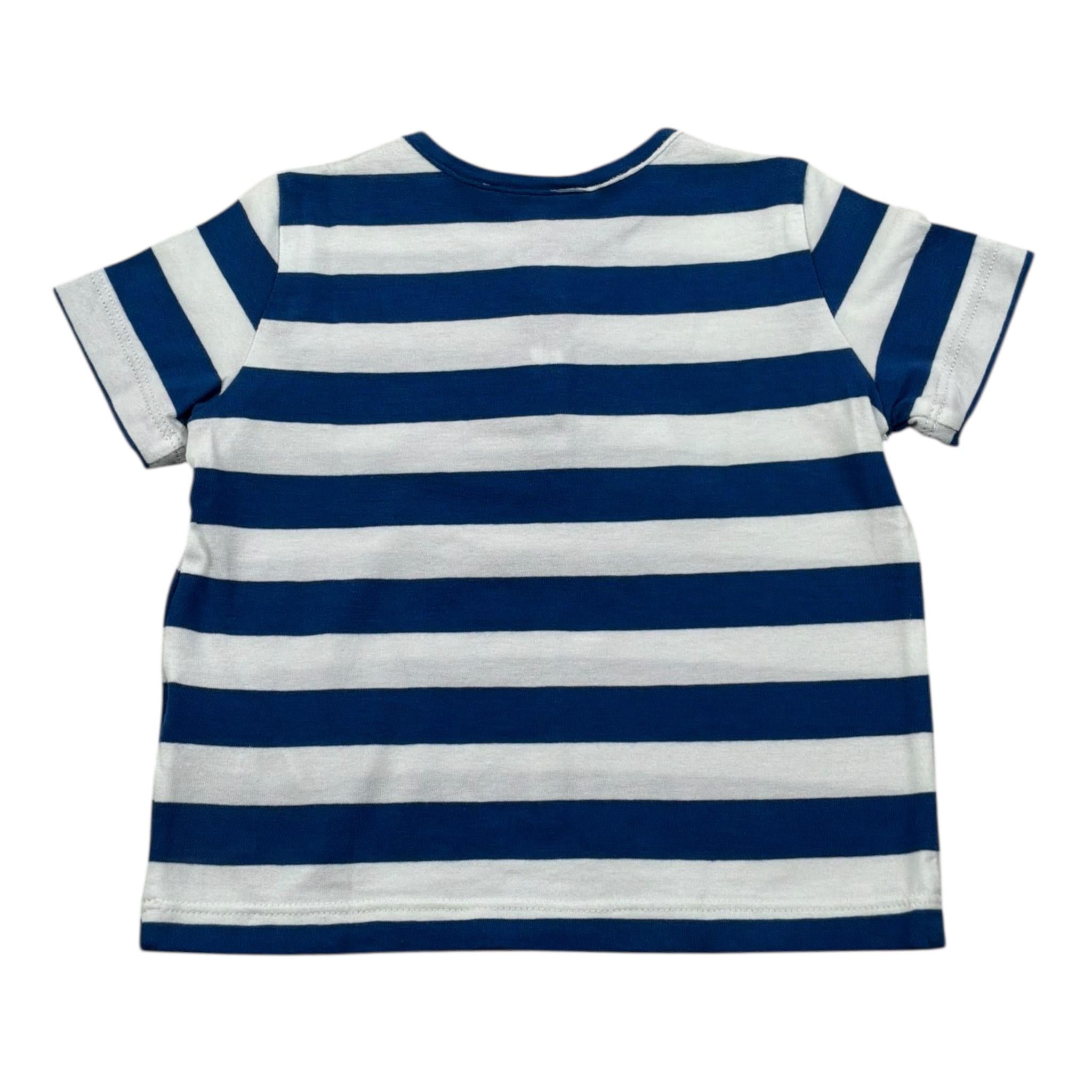 Zhoe & Tobiah T-Shirt Fantasia A Righe Bicolore per Neonato JCS7M BIANCO/BLU ZHOE & TOBIAH 