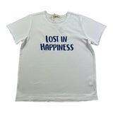 Zhoe &amp; Tobiah Solid Color Crew Neck Print T-Shirt White For Girls