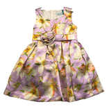Abel &amp; Lula Solid Color Floral Print Lilac Sleeveless Dress For Girls