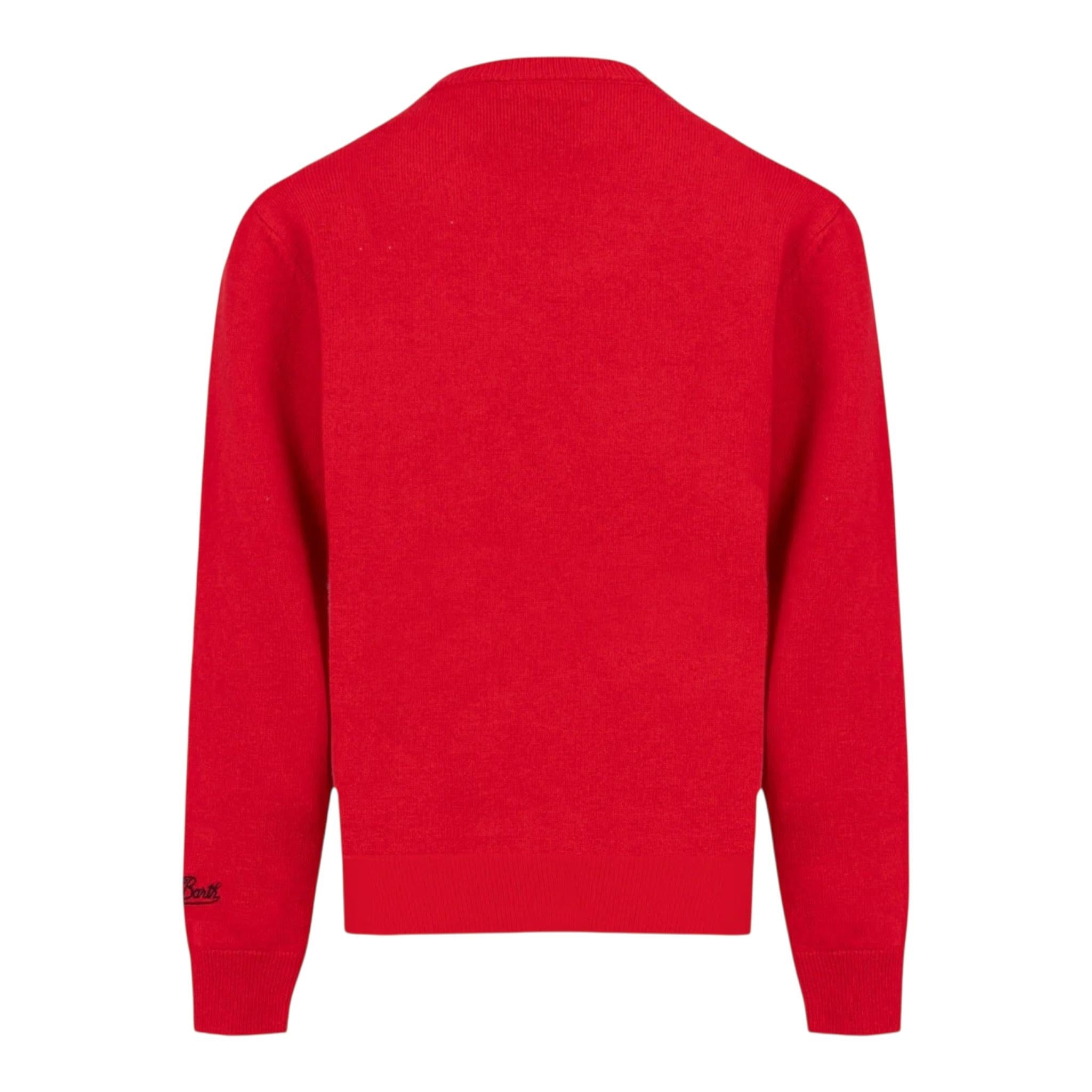 SAINT BARTH maglia girocollo tinta unita con stampa Rosso per Bambino DOU000600284G ROSSO SAINT BARTH 