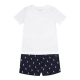 Ralph Lauren Completo 2 Pezzi Pigiama T-Shirt-Bermuda  per Bambino 9P0109 BIANCO RALPH LAUREN 