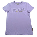 Just Cavalli T-Shirt Girocollo Tinta Unita con Logo per Bambina JGP260\4TS LILLA JUST CAVALLI 