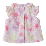Mini Banda Camicia tinta unita con Fantasia Fiori Bianco per Neonata 3B701 BIANCO MINI BANDA 
