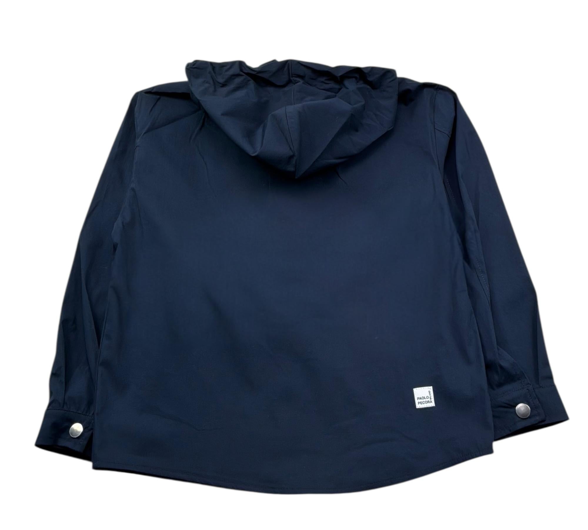 Paolo Pecora Camicia Manica Lunga Tinta Unita con Cappuccio per Bambino PP4330 BLU PAOLO PECORA 