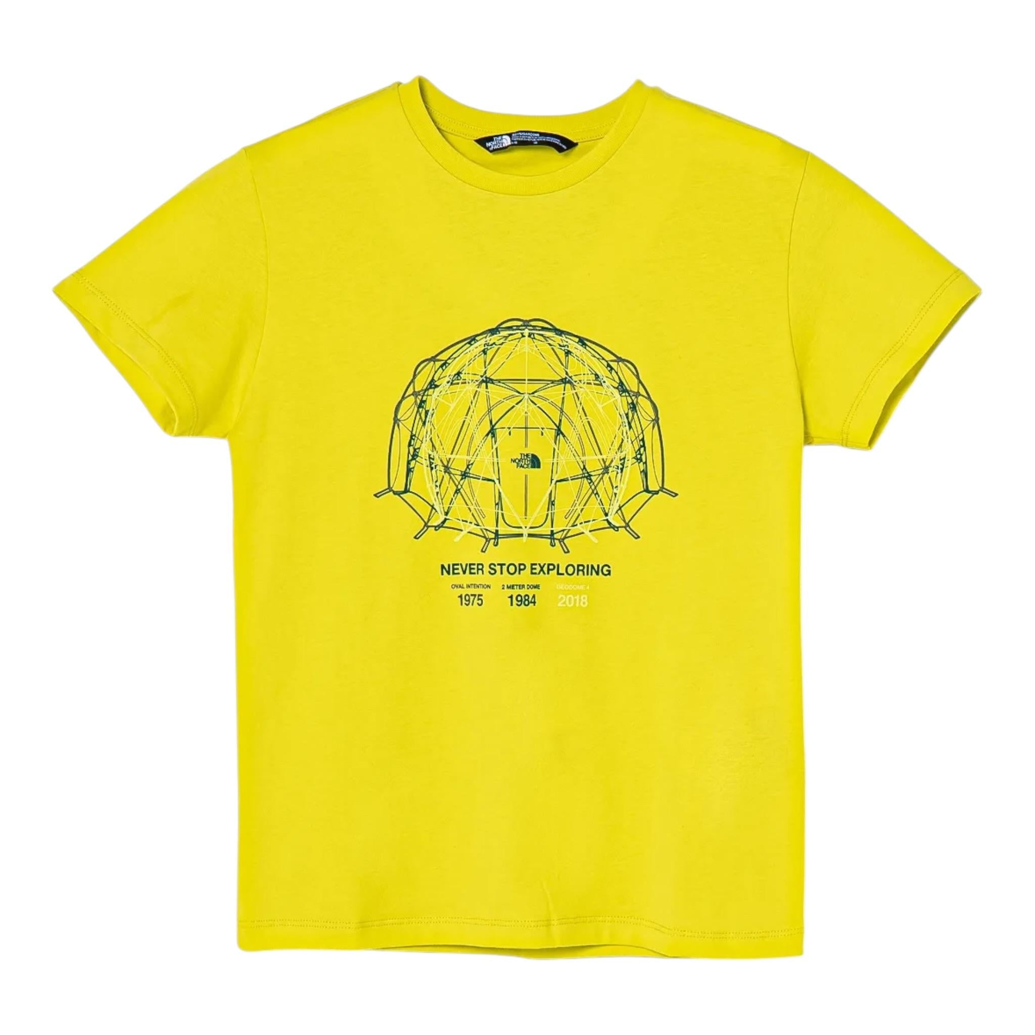 The North Face T-Shirt Girocollo tinta unita con Stampa Giallo per Bambino NF0A8AXGJ GIALLO THE NORTH FACE 
