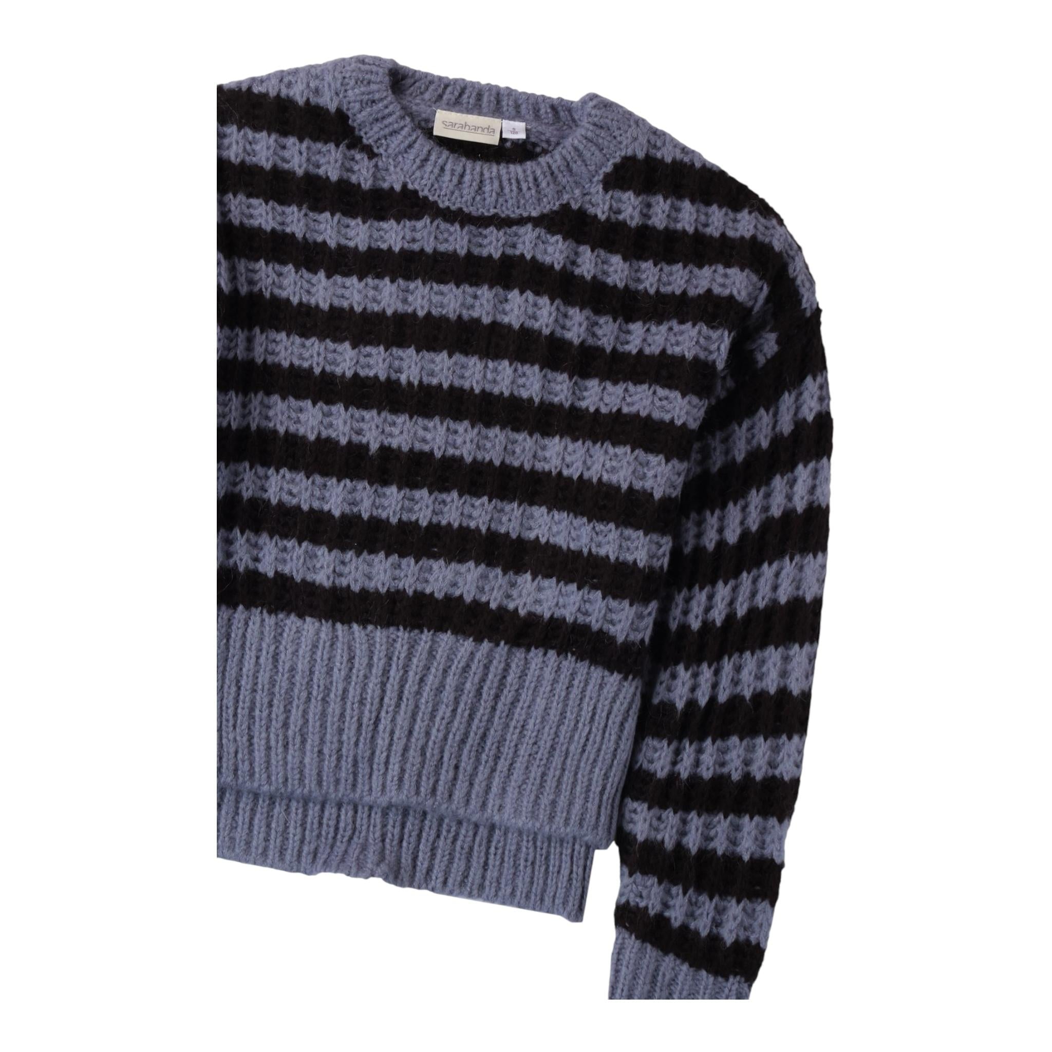 SARABANDA maglia girocollo bicolore fantasia a righe Blu/nero per Bambina A774 BLU/NERO SARABANDA 