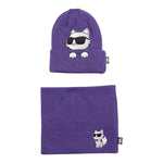 KARL LAGERFELD set cappello-scaldacollo tinta unita Viola per Bambina Z30333 VIOLA KARL LAGERFELD 