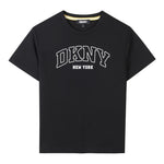Dkny T-Shirt Girocollo Tinta Unita con Stampa per Bambino D62237 NERO DKNY 
