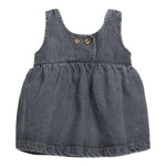 PLAY UP abito in denim tinta unita con bottoni Nero per Bambina PA022AP11457J NERO PLAY UP 