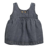 PLAY UP abito in denim tinta unita con bottoni Nero per Bambina PA022AP11457J NERO PLAY UP 