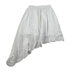 Mariuccia Gonna Asimmetrica Tinta Unita In Pizzo Sangallo per Bambina MMBG378 BIANCO MARIUCCIA 