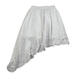 Mariuccia Gonna Asimmetrica Tinta Unita In Pizzo Sangallo per Bambina MMBG378 BIANCO MARIUCCIA 